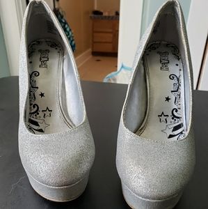 Silver high heels